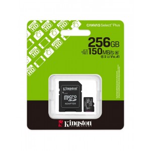 MEMORY MICRO SDXC KINGSTON 256GB CANVAS SELECT+ GEN3 +ADAPT
