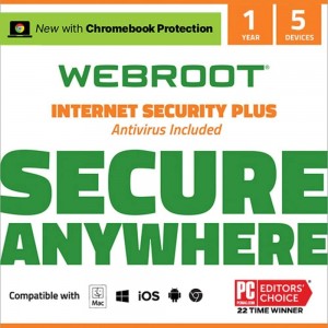 SB WEBROOT INT SECURITY PLUS 1SN 5 DEVICES 1YR
