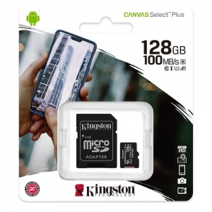 MEMORY MICRO SDXC KINGSTON 128GB CANVAS SELECT PLUS+ADAPT