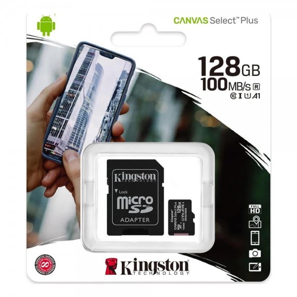 MEMORY MICRO SDXC KINGSTON 128GB CANVAS SELECT PLUS+ADAPT MEMORY MICRO SDXC KINGSTON 128GB CANVAS SELECT PLUS+ADAPT