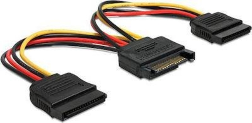 CABLE ΤΡΟΦΟΔΟΣΙΑΣ SATA Male- 2χSATA Fmale Y 0.15m