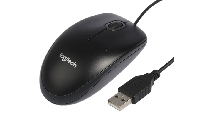 MOUSE LOGITECH B100 WIRED BLACK